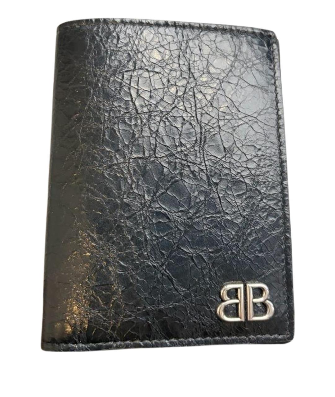 BALENCIAGA Черный кожаный кошелек, фото 1