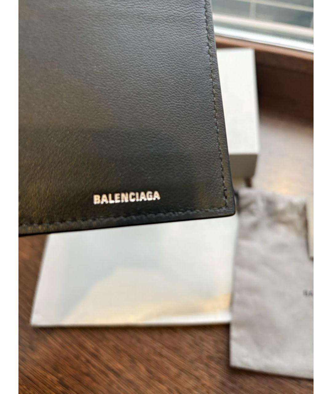 BALENCIAGA Черный кожаный кошелек, фото 5