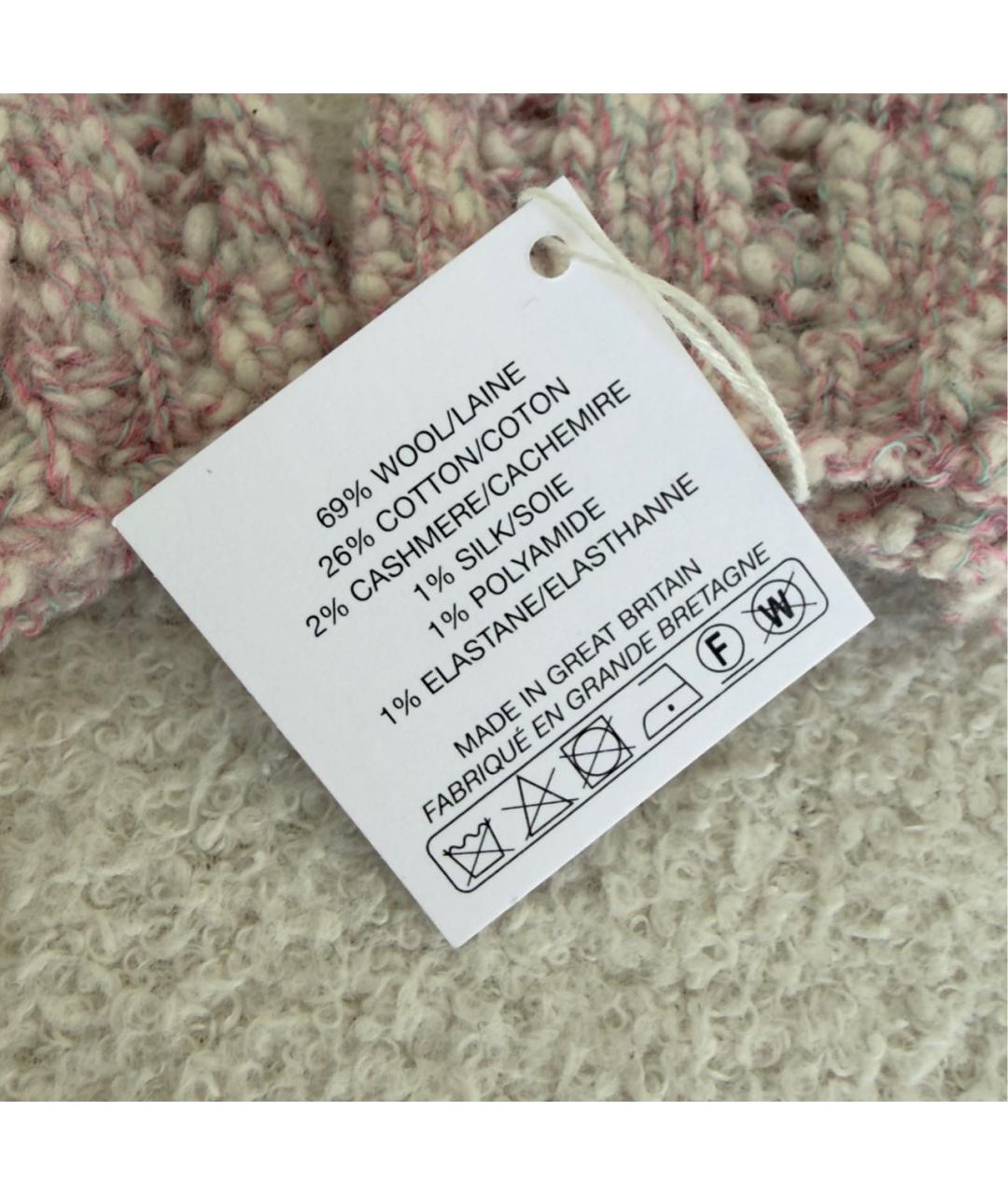 CHANEL Розовые шерстяные митенки, фото 4