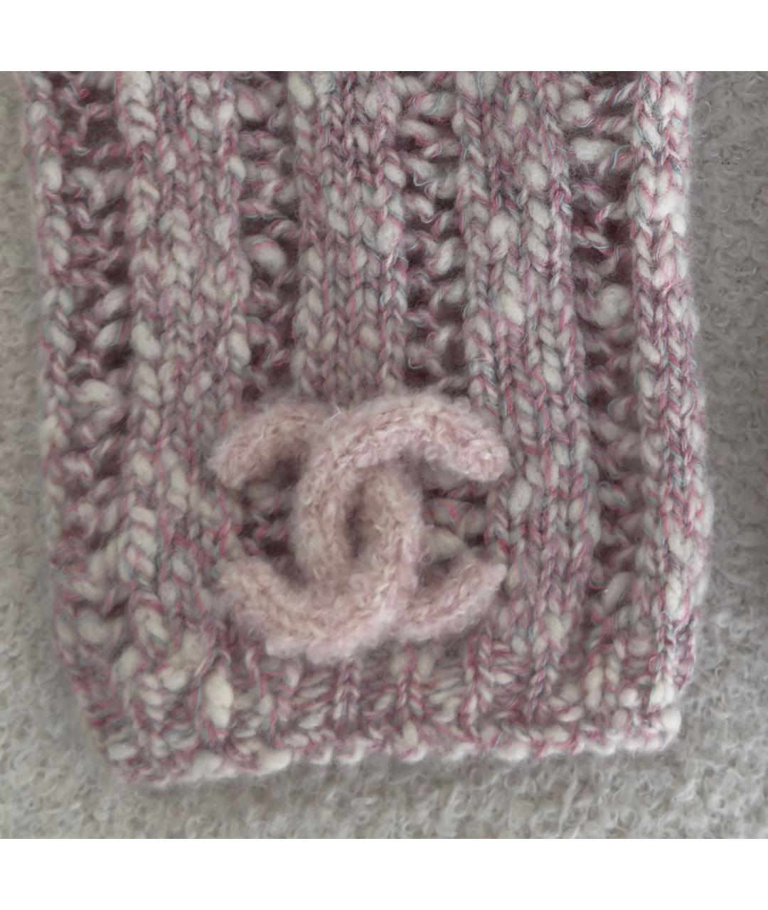 CHANEL Розовые шерстяные митенки, фото 3