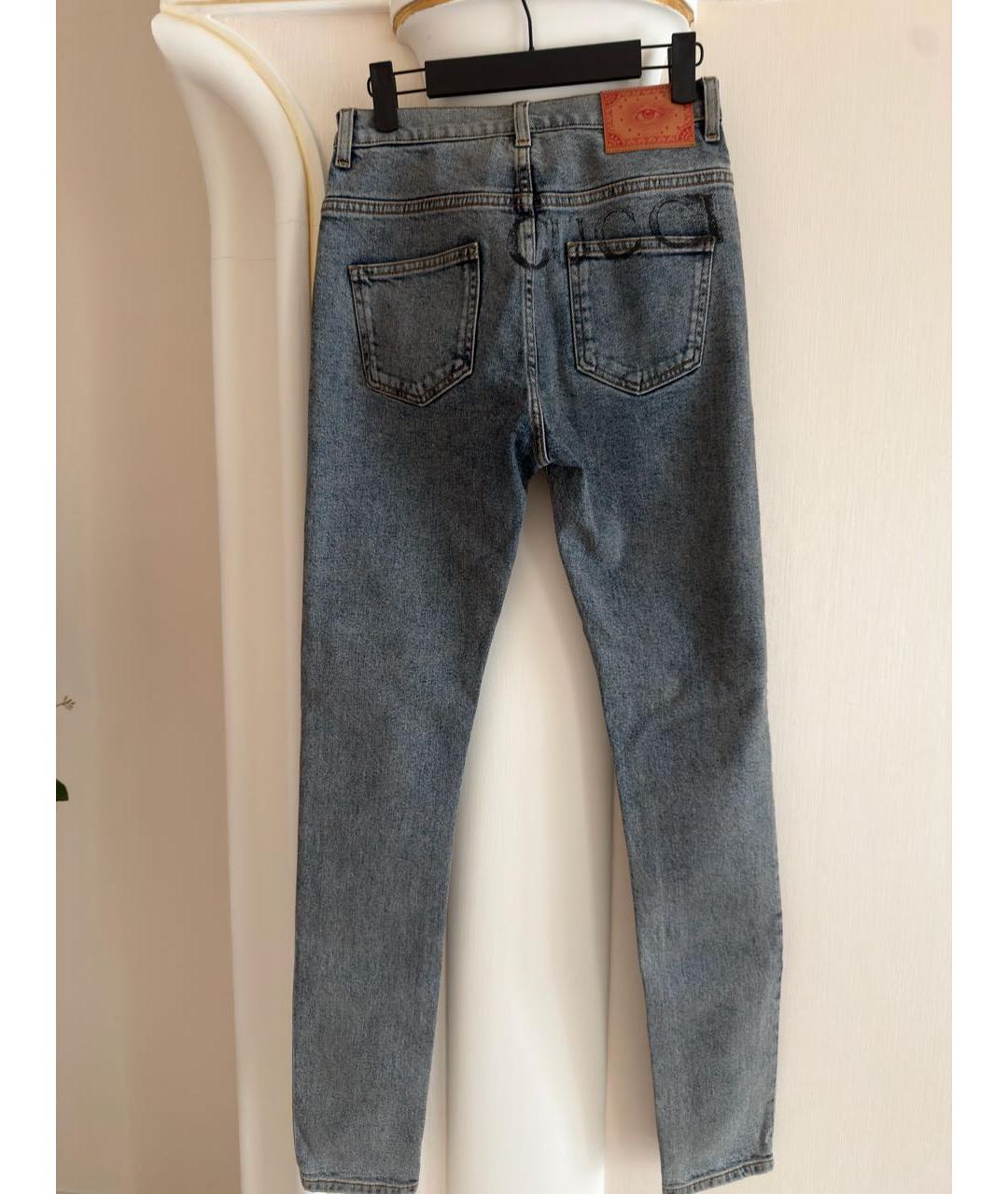 GUCCI Синие хлопковые прямые джинсы, фото 2