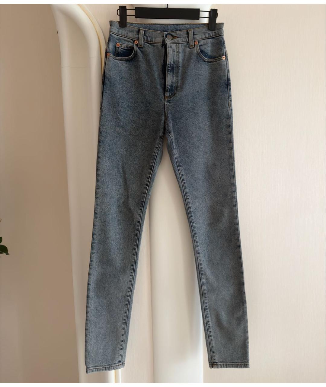 GUCCI Синие хлопковые прямые джинсы, фото 6