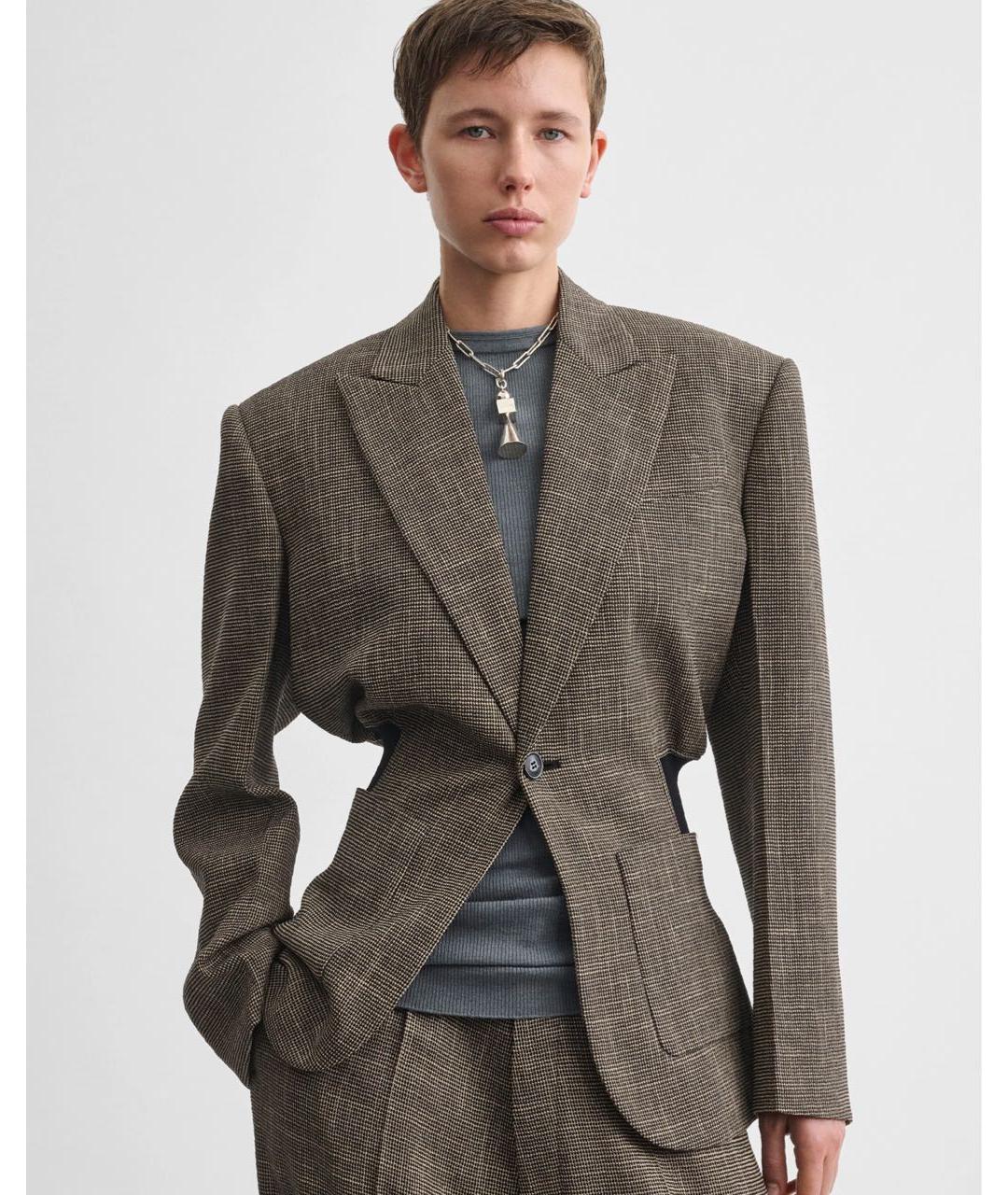 PHOEBE PHILO Коричневый вискозный жакет/пиджак, фото 3