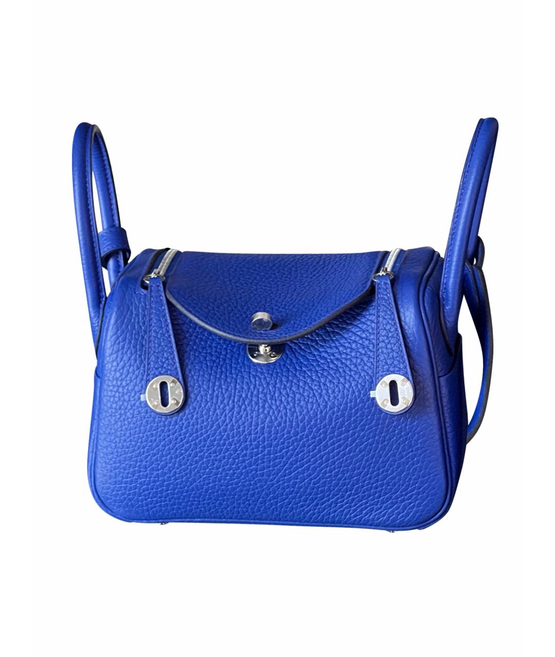 HERMES Синяя кожаная сумка через плечо, фото 1