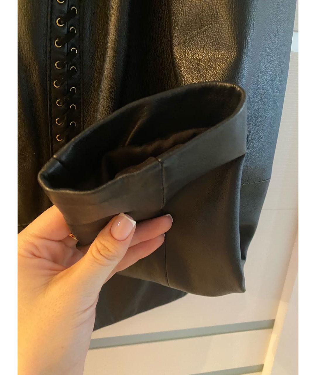 MICHAEL KORS Черная кожаная куртка, фото 5