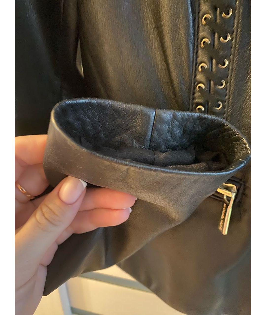 MICHAEL KORS Черная кожаная куртка, фото 4