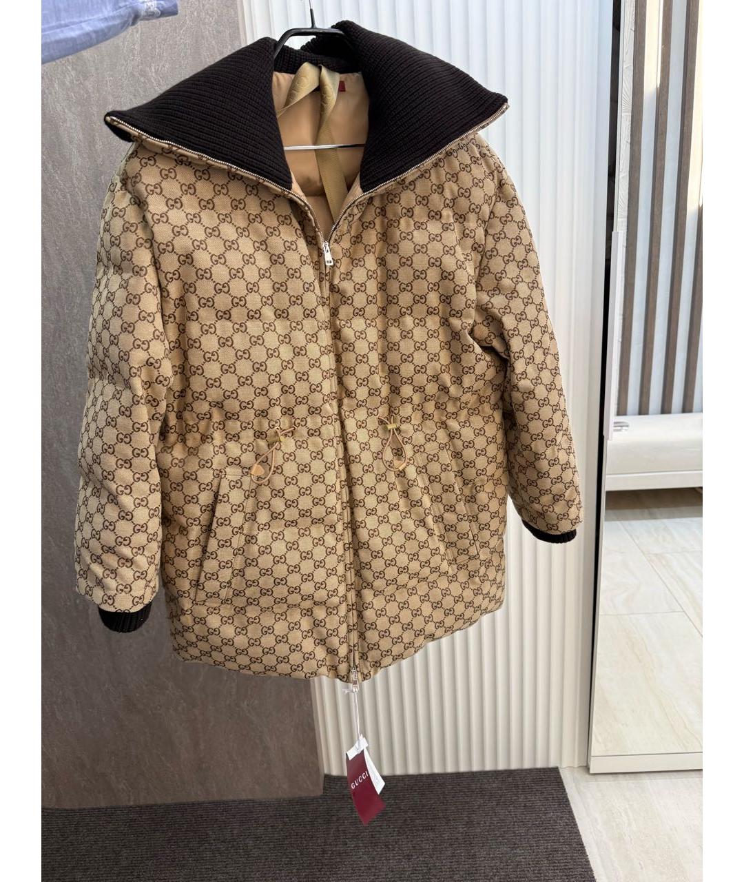 GUCCI Коричневый хлопковый пуховик, фото 6