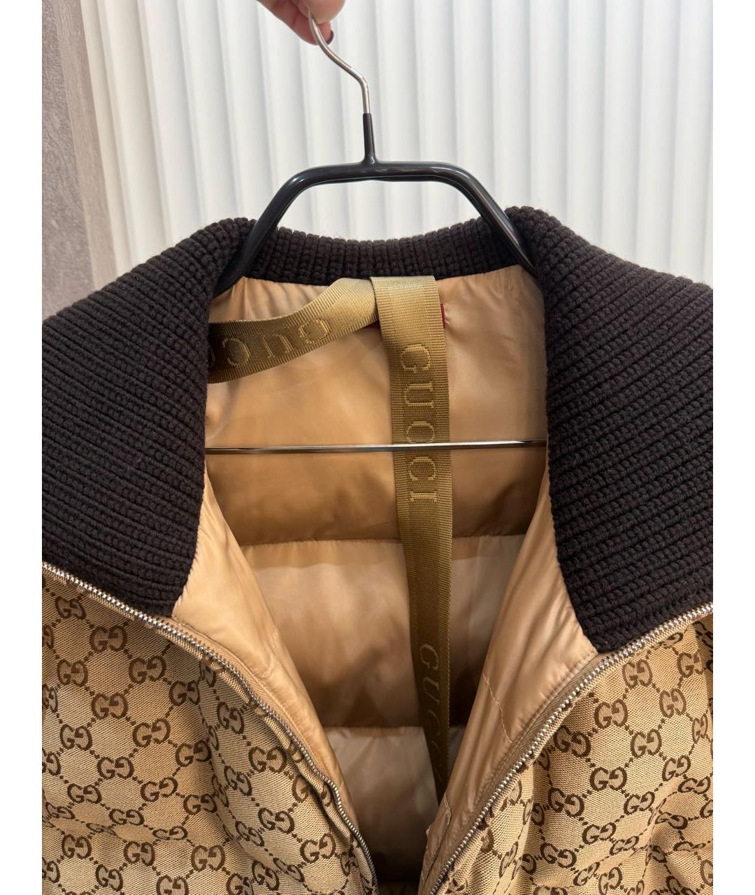 GUCCI Коричневый хлопковый пуховик, фото 4