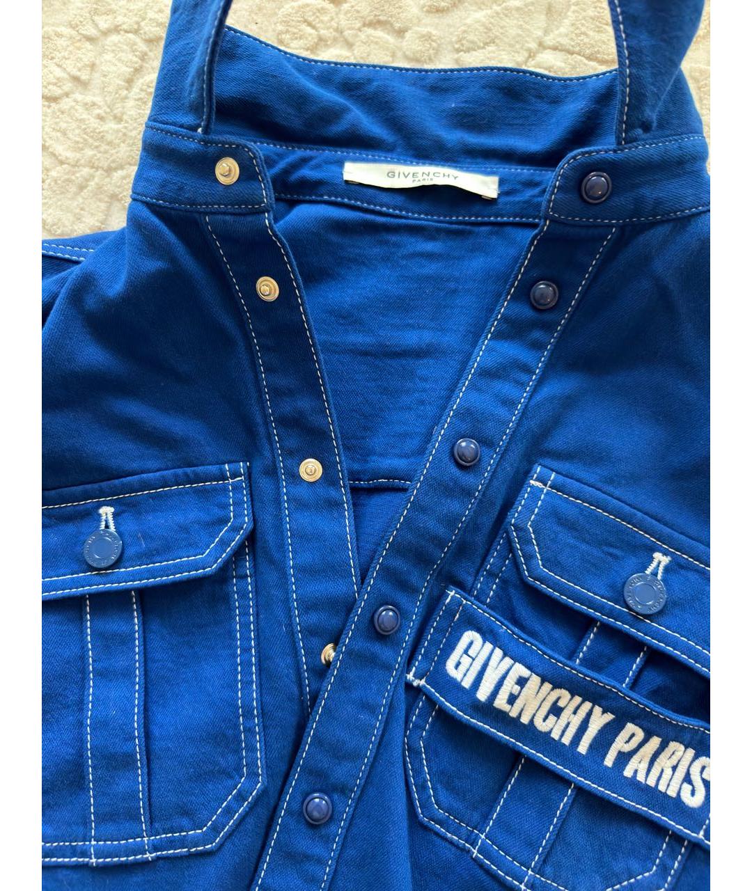 GIVENCHY Синяя хлопко-эластановая рубашка, фото 4