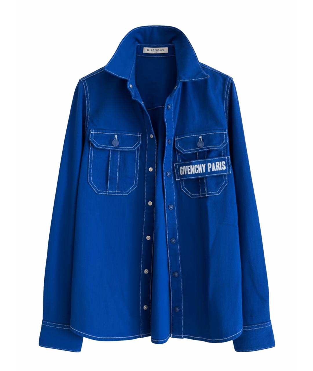 GIVENCHY Синяя хлопко-эластановая рубашка, фото 1