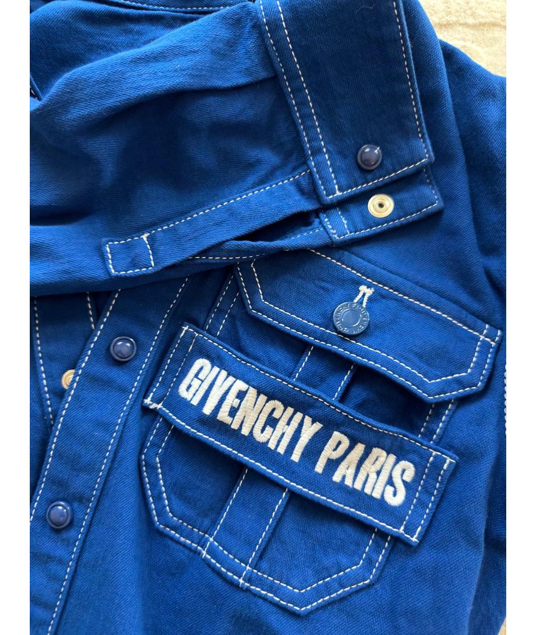 GIVENCHY Синяя хлопко-эластановая рубашка, фото 3