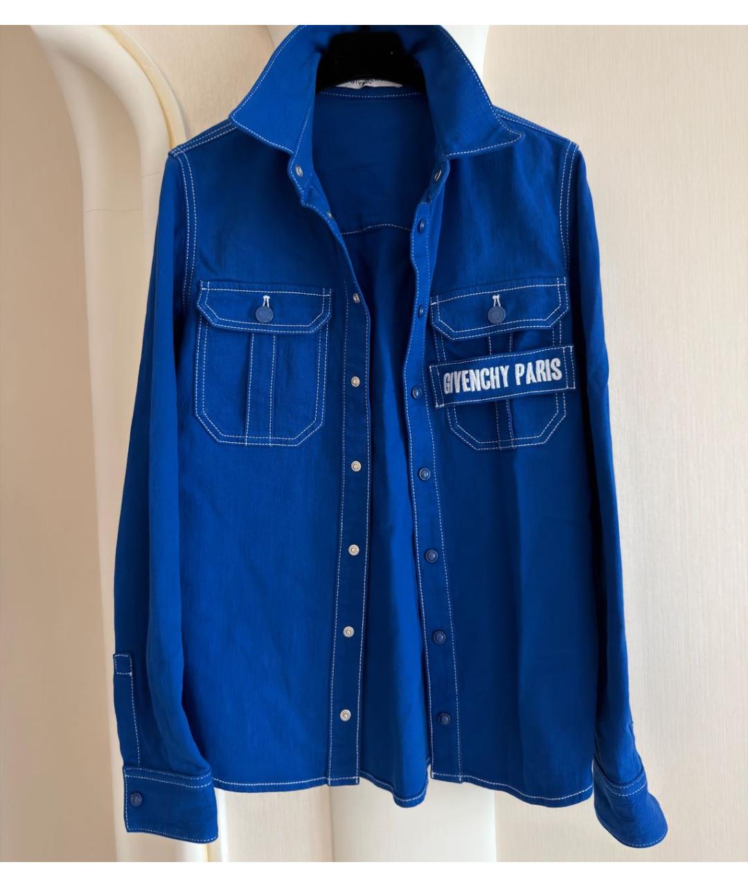 GIVENCHY Синяя хлопко-эластановая рубашка, фото 6