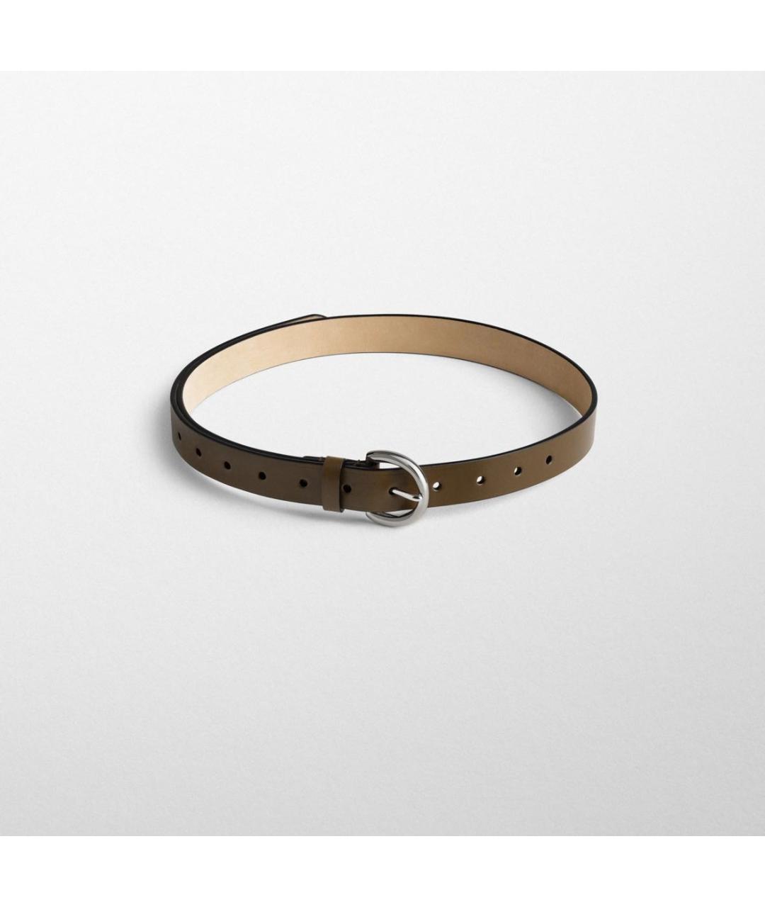 PHOEBE PHILO Хаки кожаный ремень, фото 3