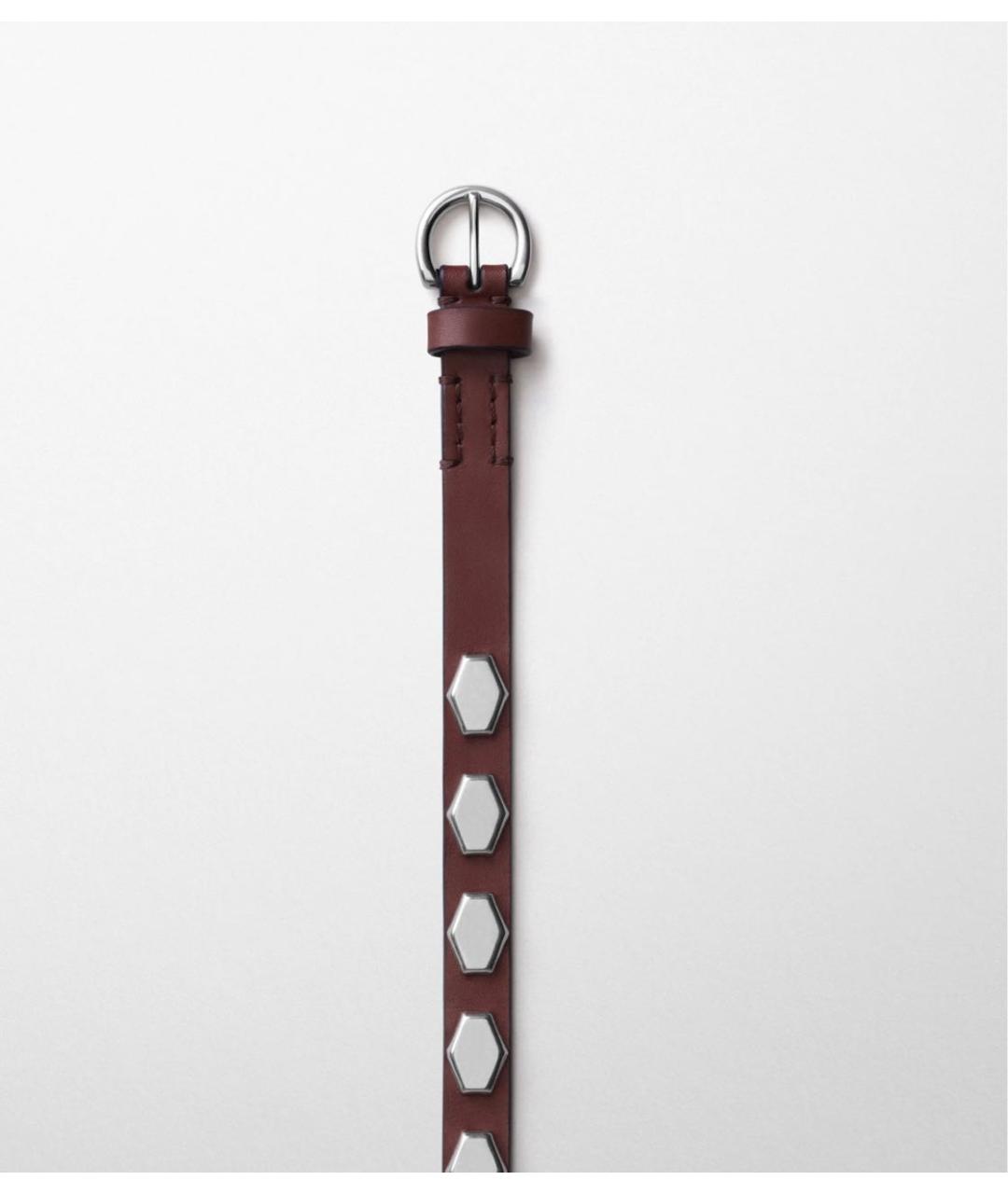 PHOEBE PHILO Коричневый кожаный ремень, фото 2