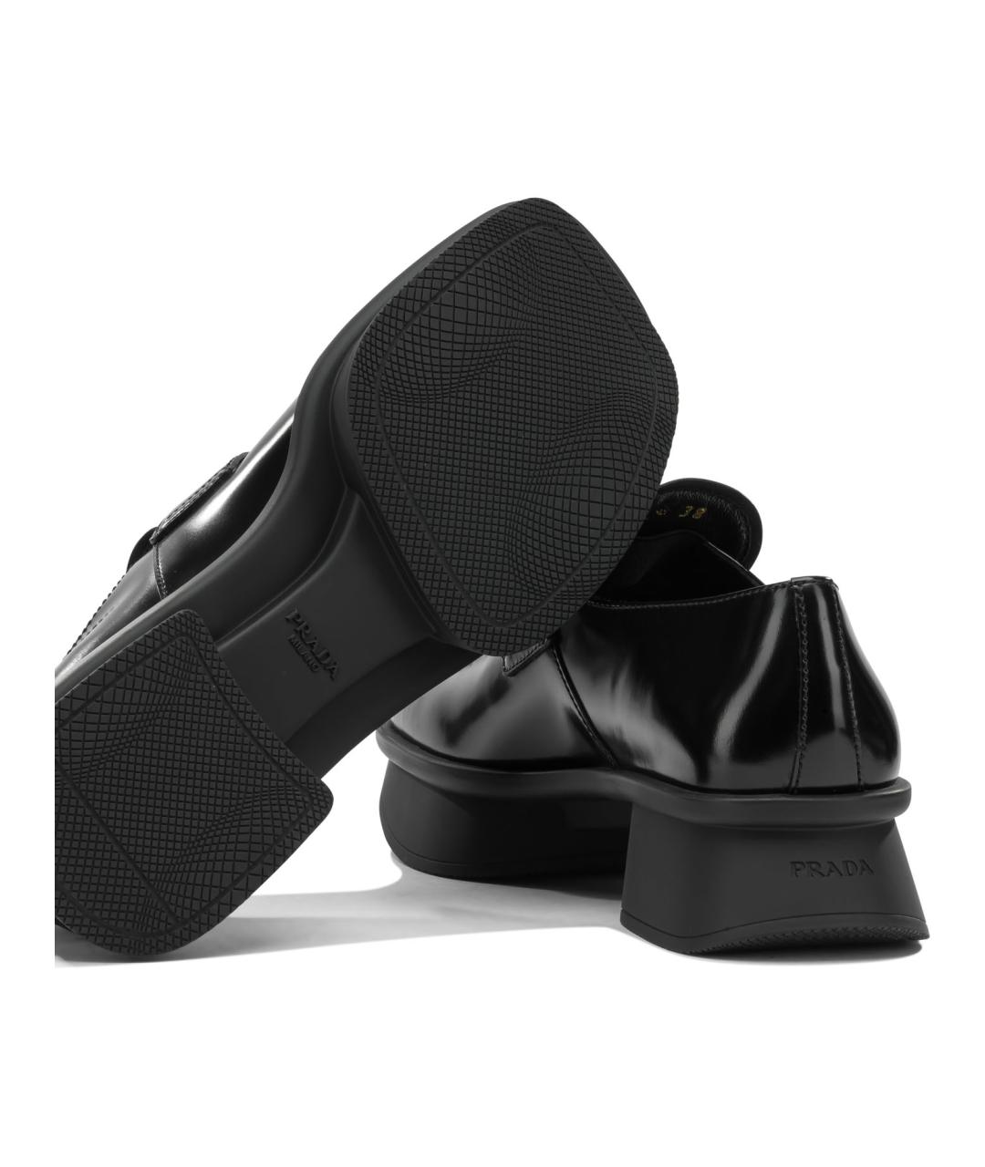 PRADA Черные кожаные лоферы, фото 5