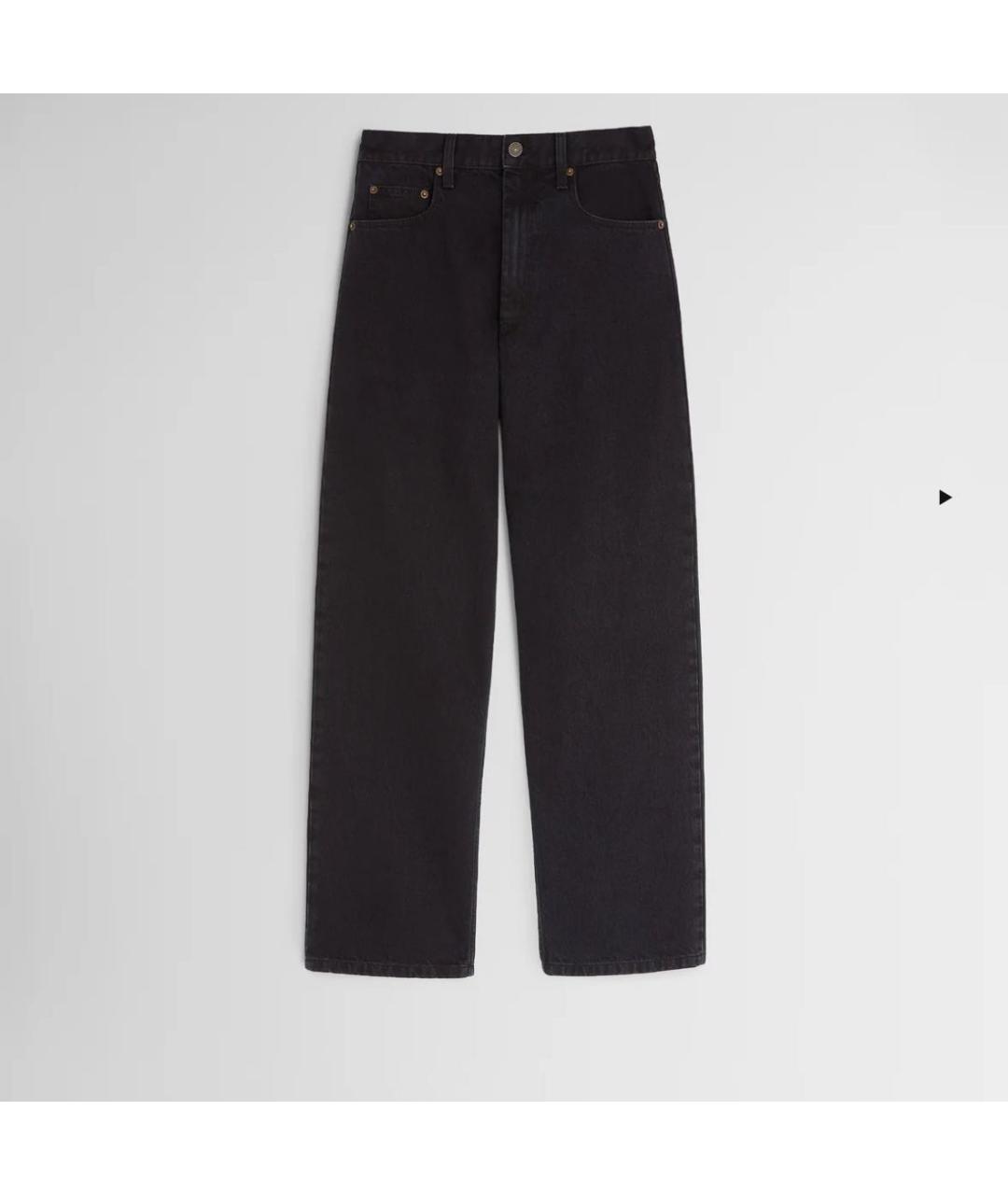 PHOEBE PHILO Черные хлопковые брюки широкие, фото 5