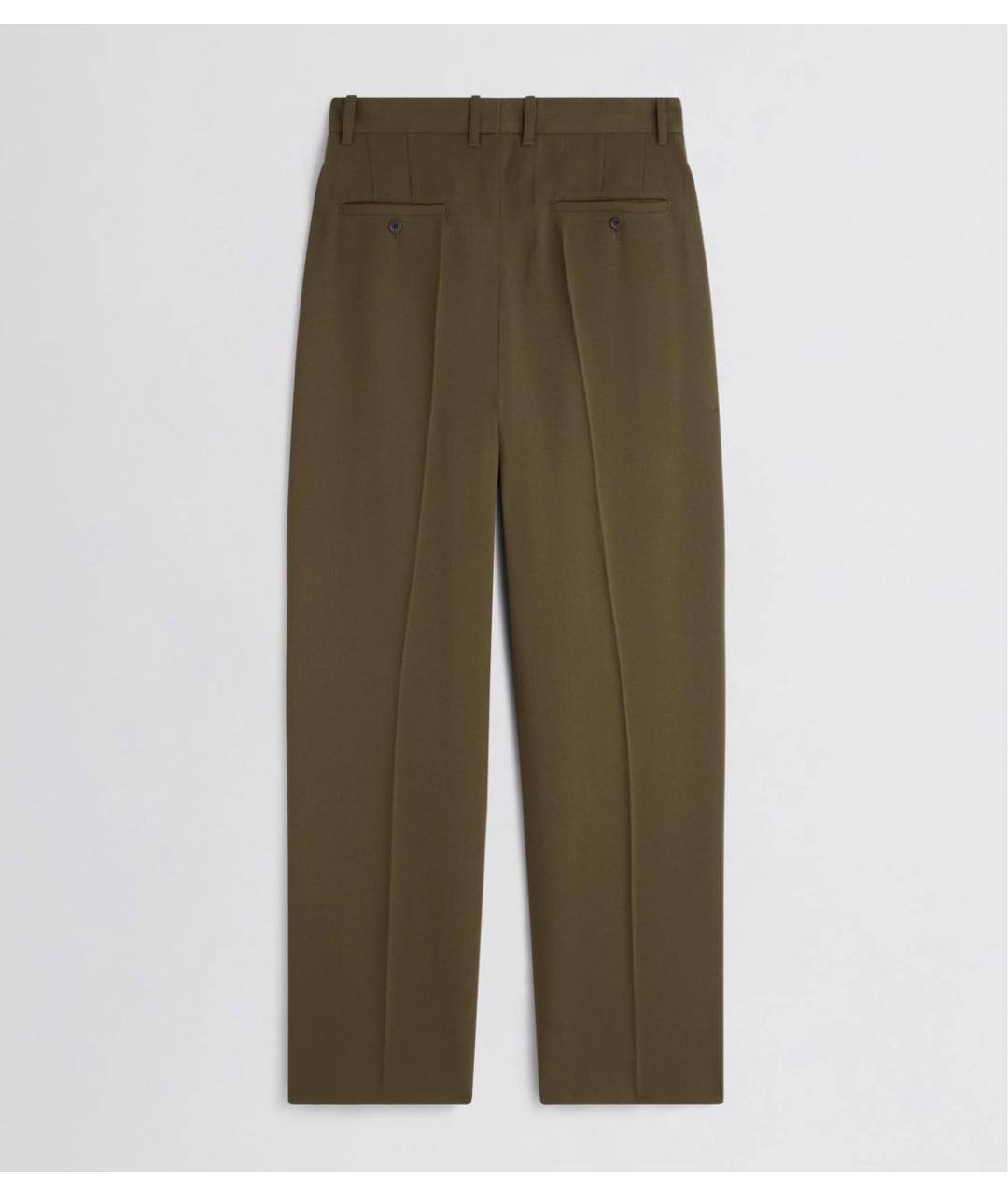 PHOEBE PHILO Хаки шерстяные брюки широкие, фото 2