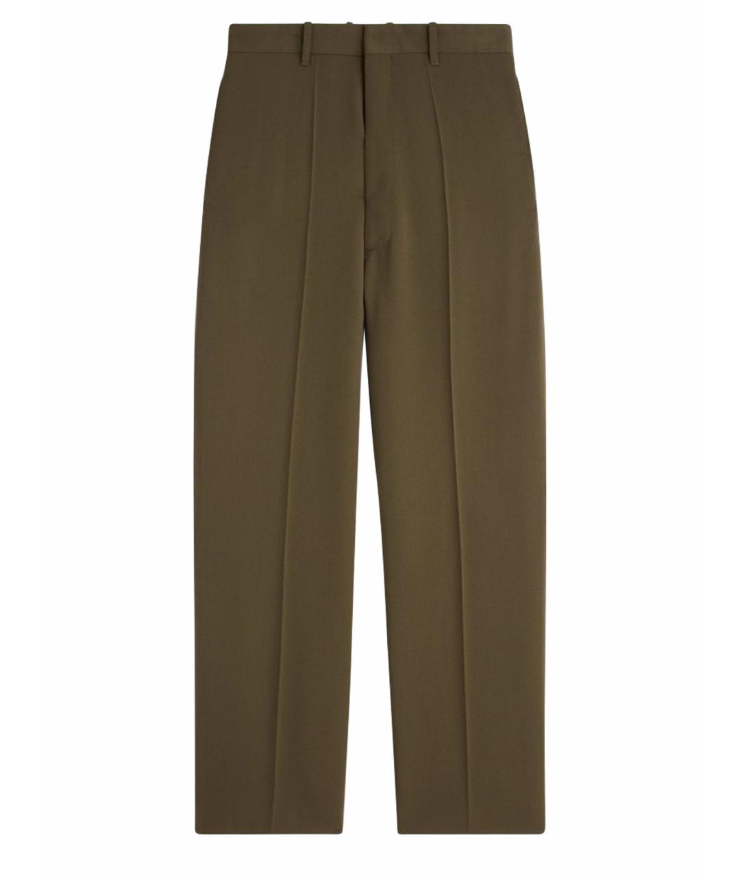 PHOEBE PHILO Хаки шерстяные брюки широкие, фото 1