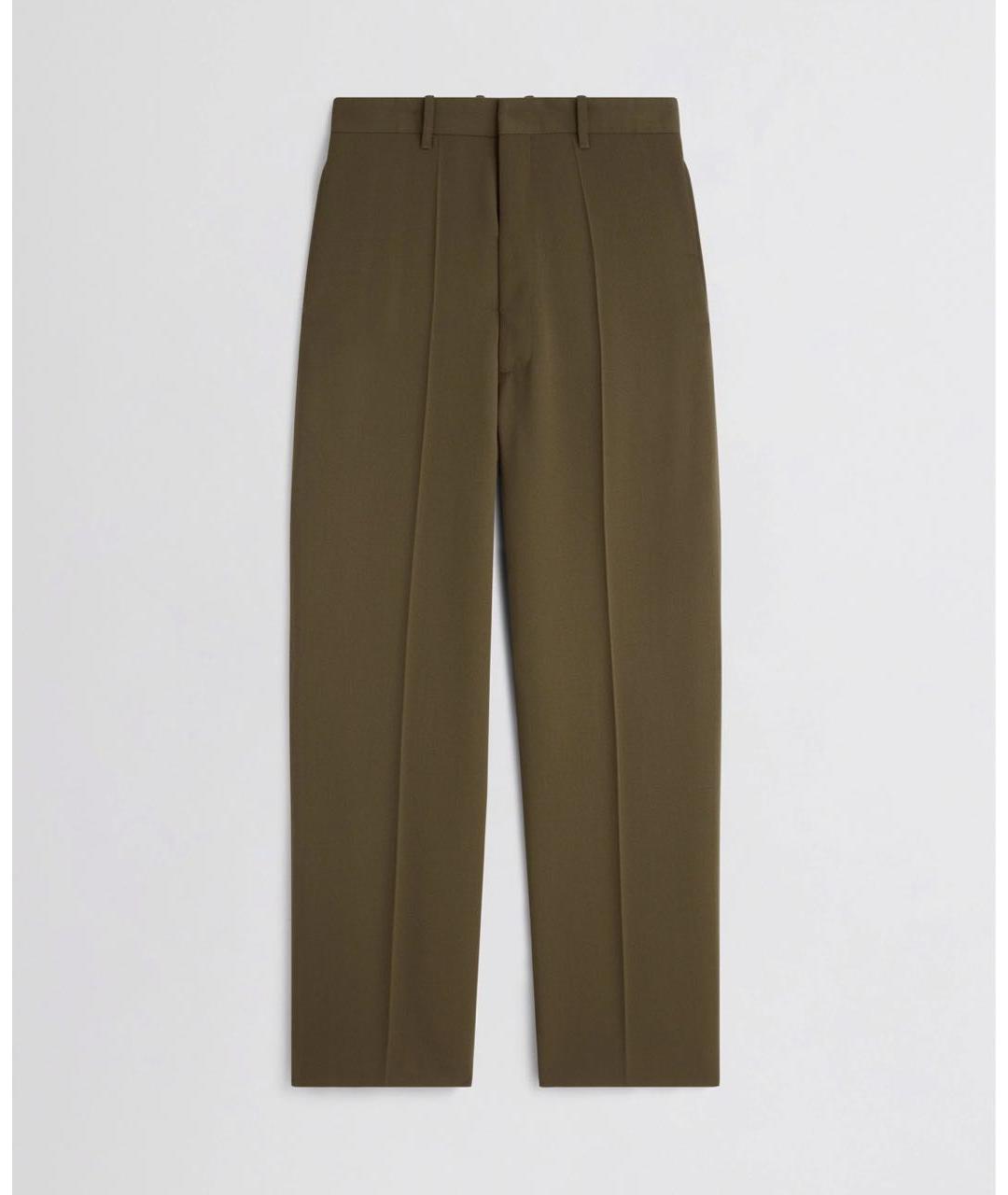 PHOEBE PHILO Хаки шерстяные брюки широкие, фото 6