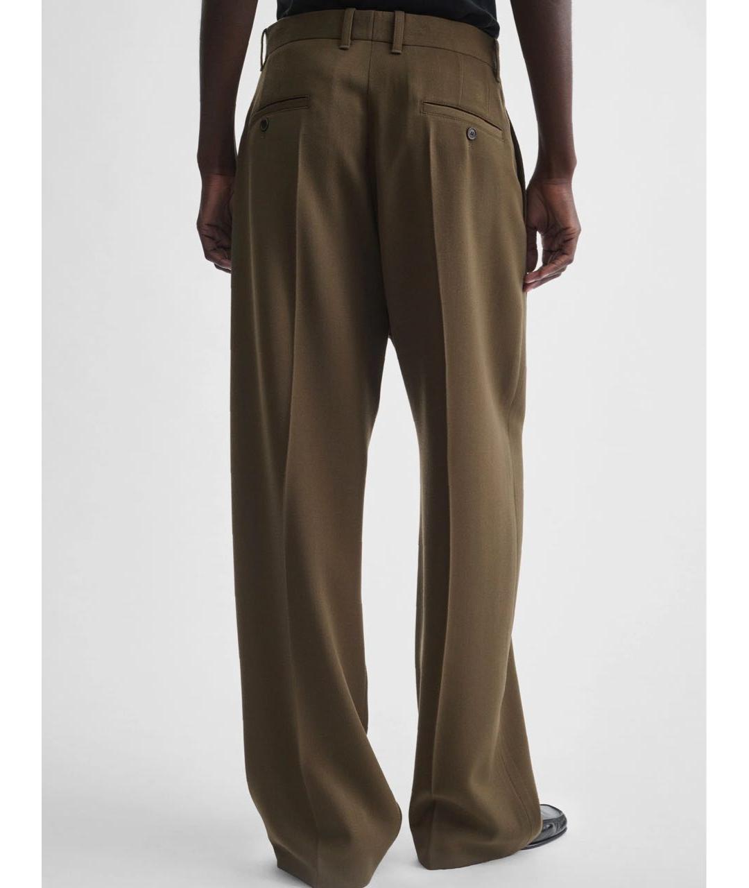 PHOEBE PHILO Хаки шерстяные брюки широкие, фото 5