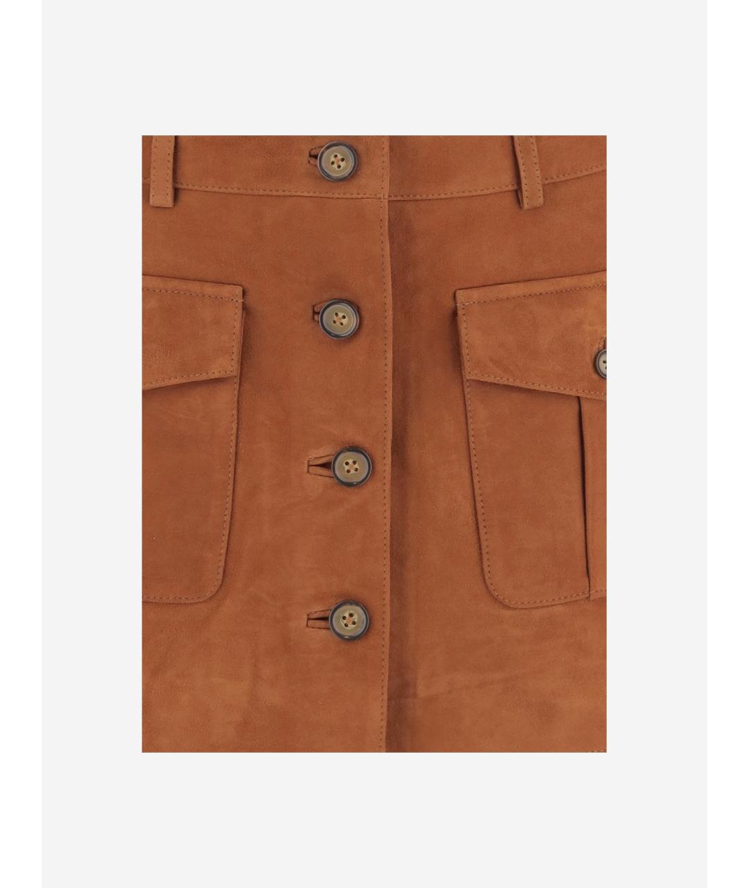 THE GARMENT Коричневая замшевая юбка мини, фото 3