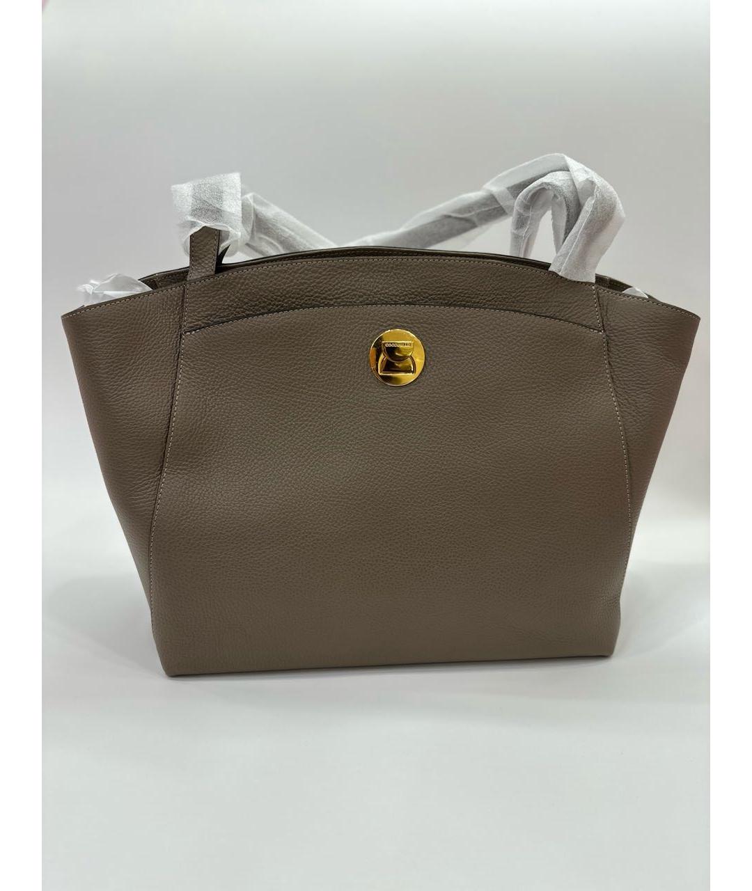 COCCINELLE Бежевая кожаная сумка тоут, фото 2