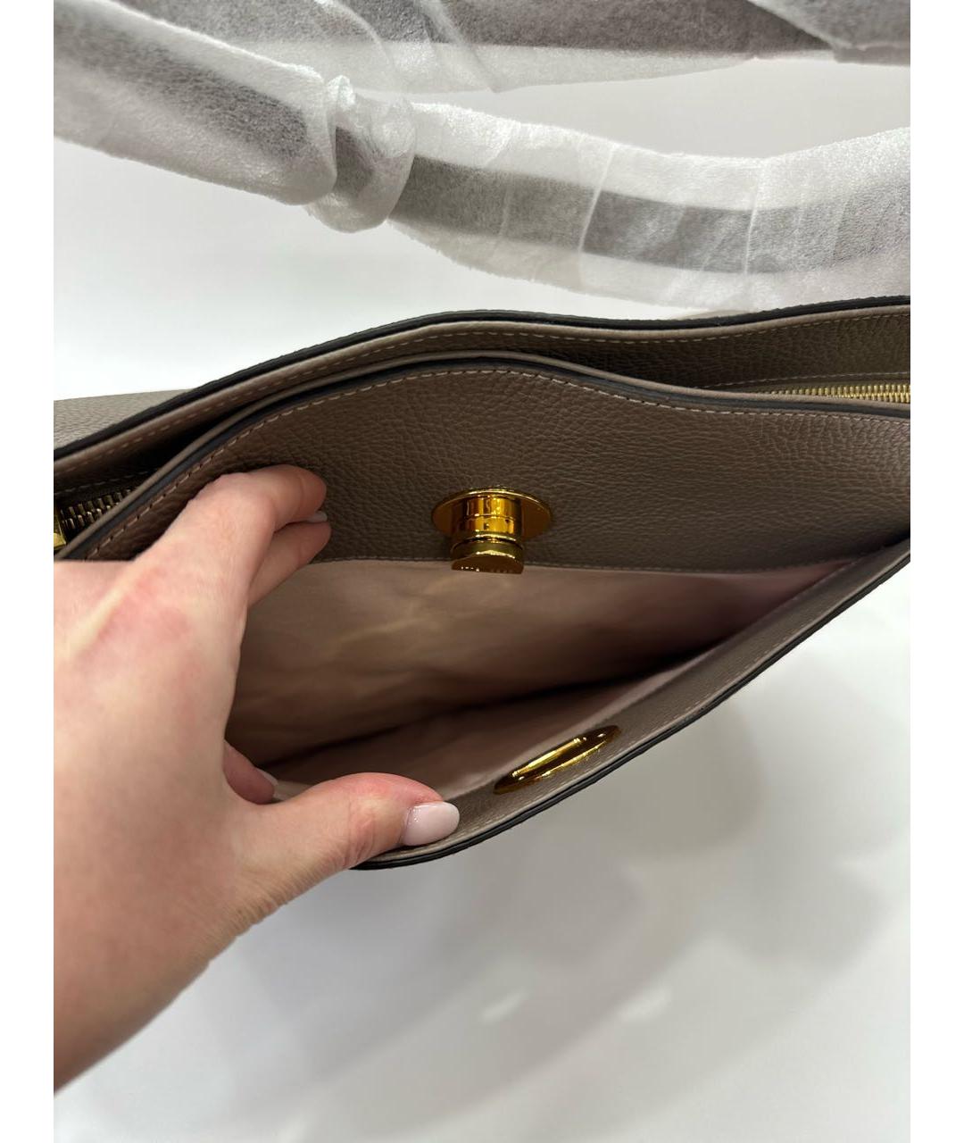 COCCINELLE Бежевая кожаная сумка тоут, фото 4