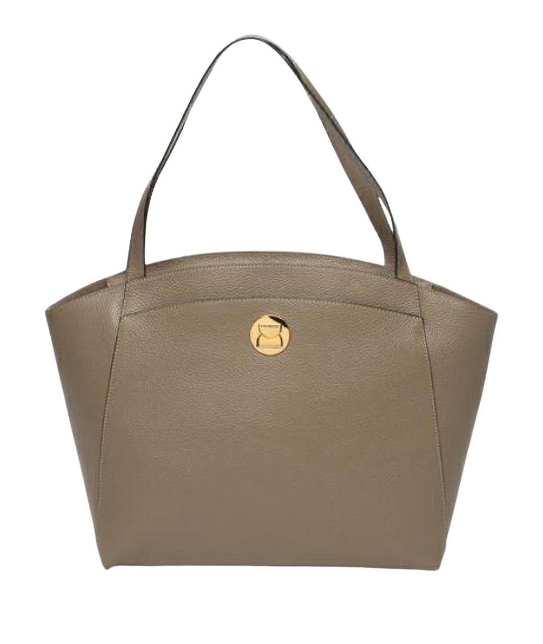 COCCINELLE Бежевая кожаная сумка тоут, фото 1