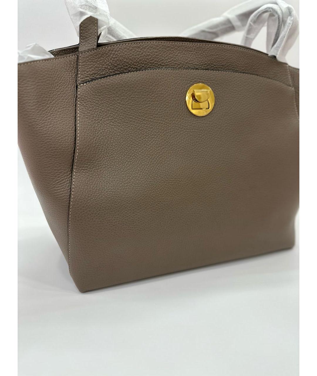 COCCINELLE Бежевая кожаная сумка тоут, фото 3