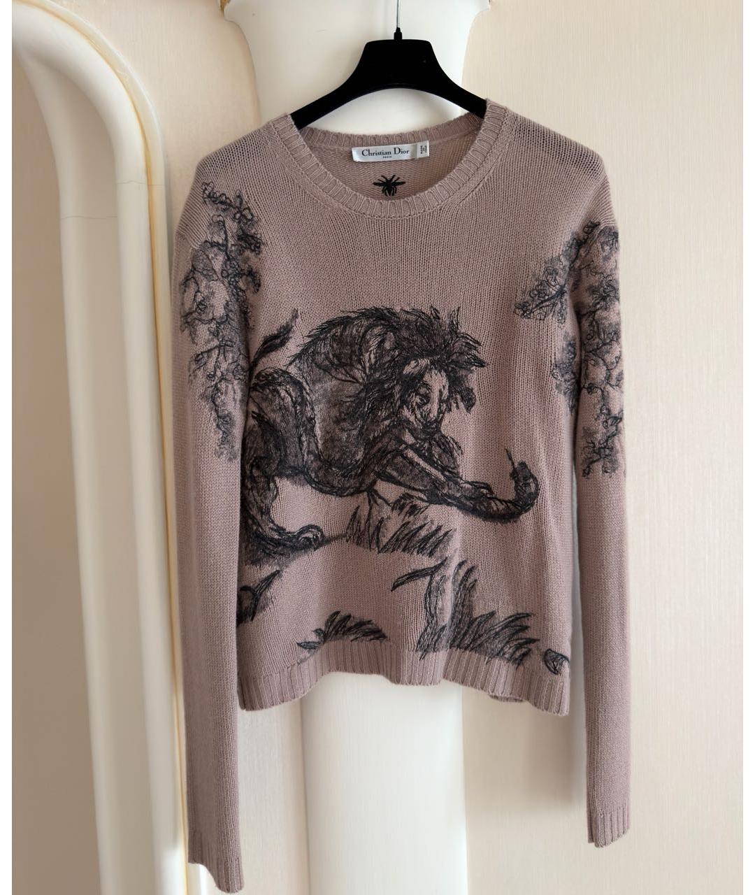 CHRISTIAN DIOR Бежевый кашемировый джемпер / свитер, фото 5
