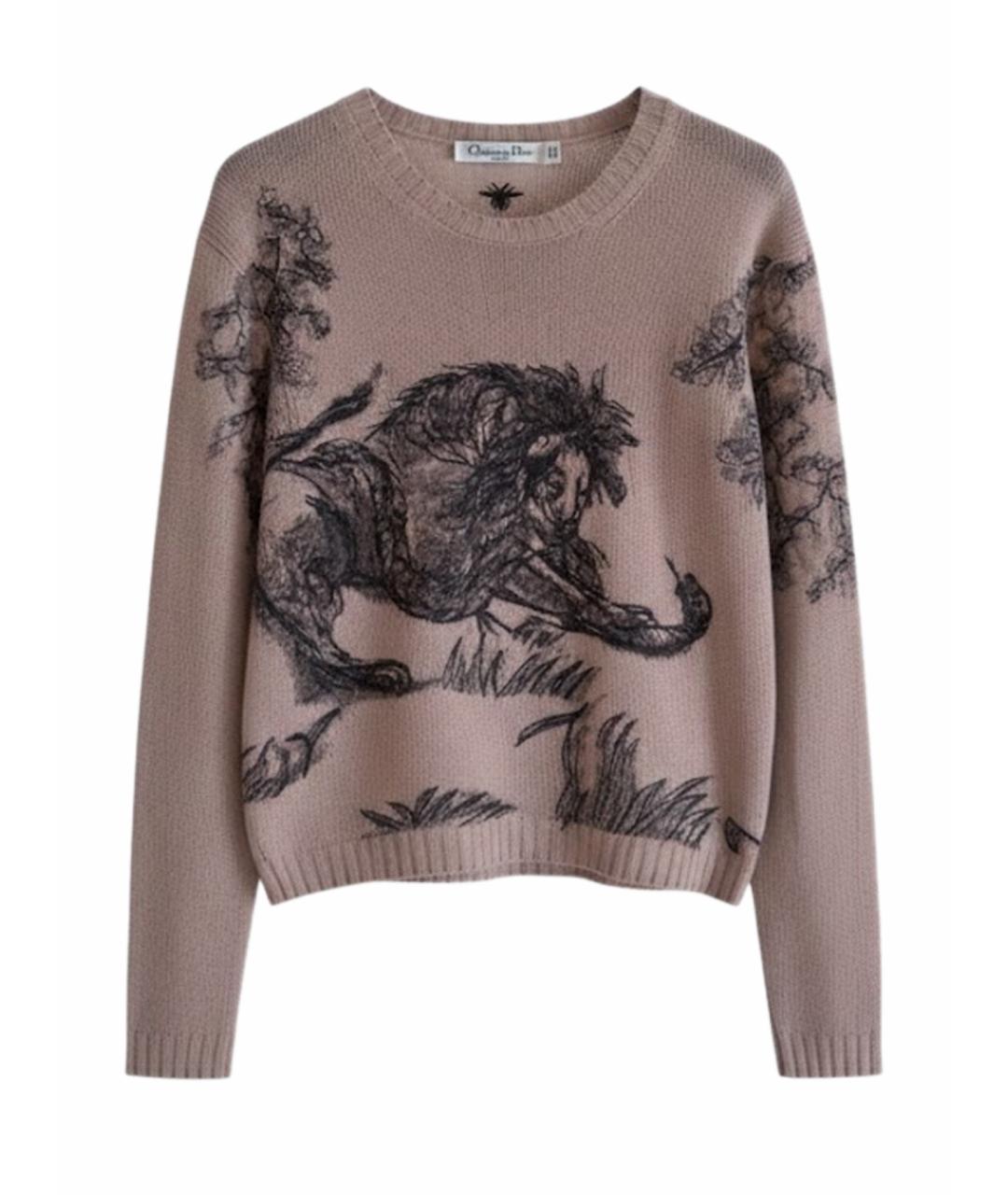 CHRISTIAN DIOR Бежевый кашемировый джемпер / свитер, фото 1