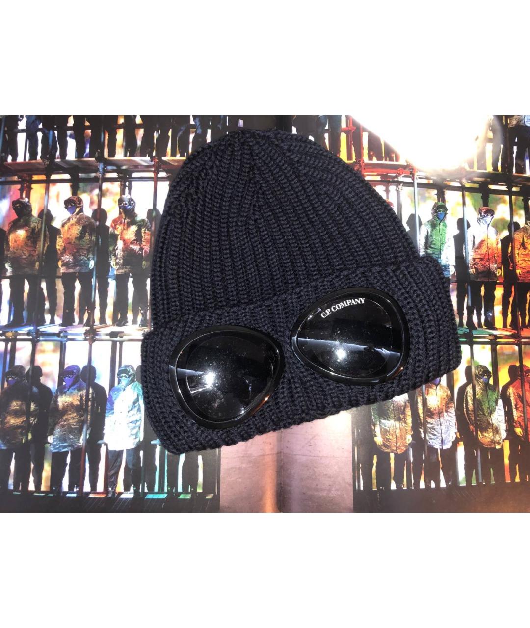 CP COMPANY Темно-синяя шерстяная шапка, фото 4