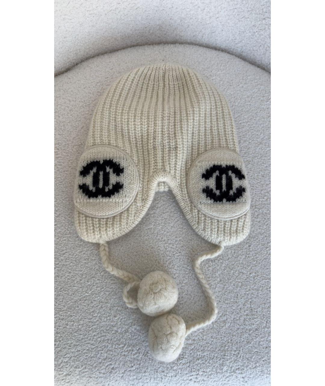 CHANEL Белая кашемировая шапка, фото 2