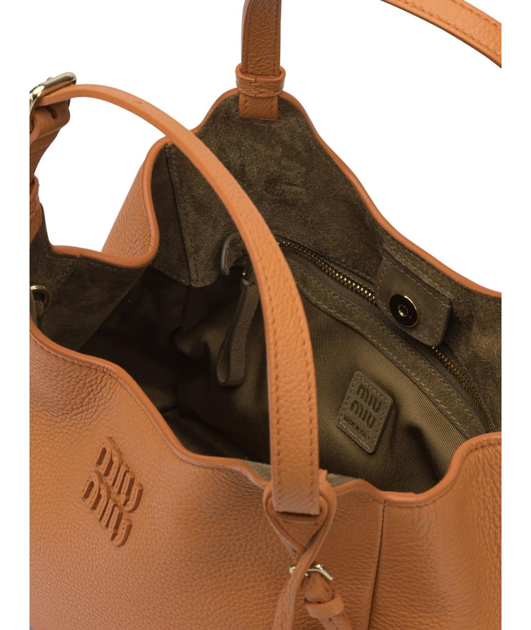 MIU MIU Оранжевая кожаная сумка тоут, фото 5