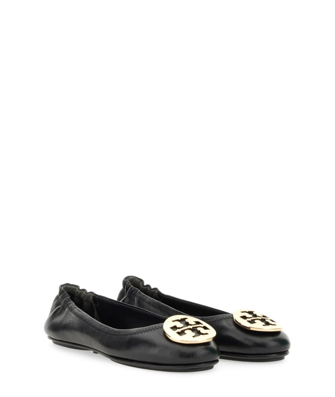 TORY BURCH Черные кожаные балетки, фото 2