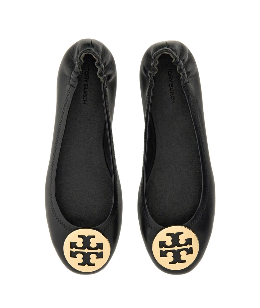 TORY BURCH Черные кожаные балетки, фото 3