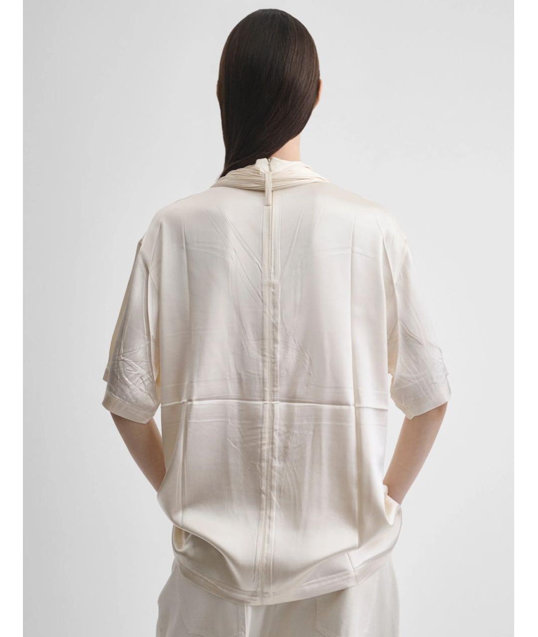 PHOEBE PHILO Белая шелковая футболка, фото 4