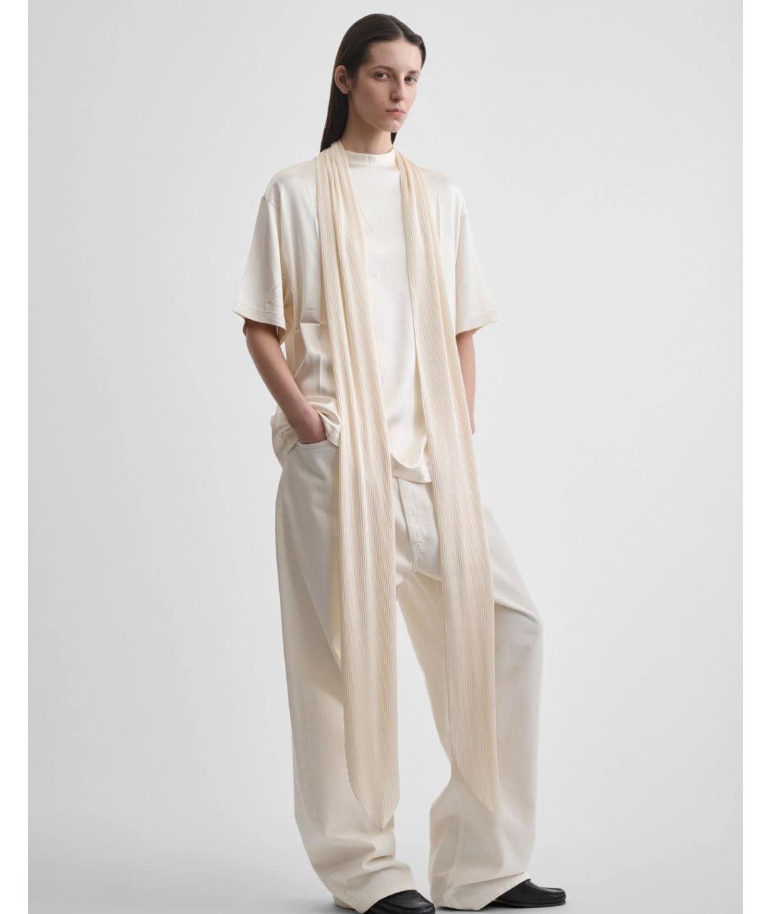 PHOEBE PHILO Белая шелковая футболка, фото 3