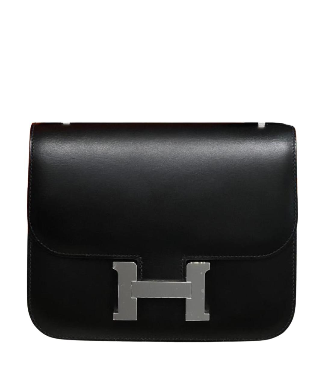 HERMES Черная кожаная сумка через плечо, фото 1