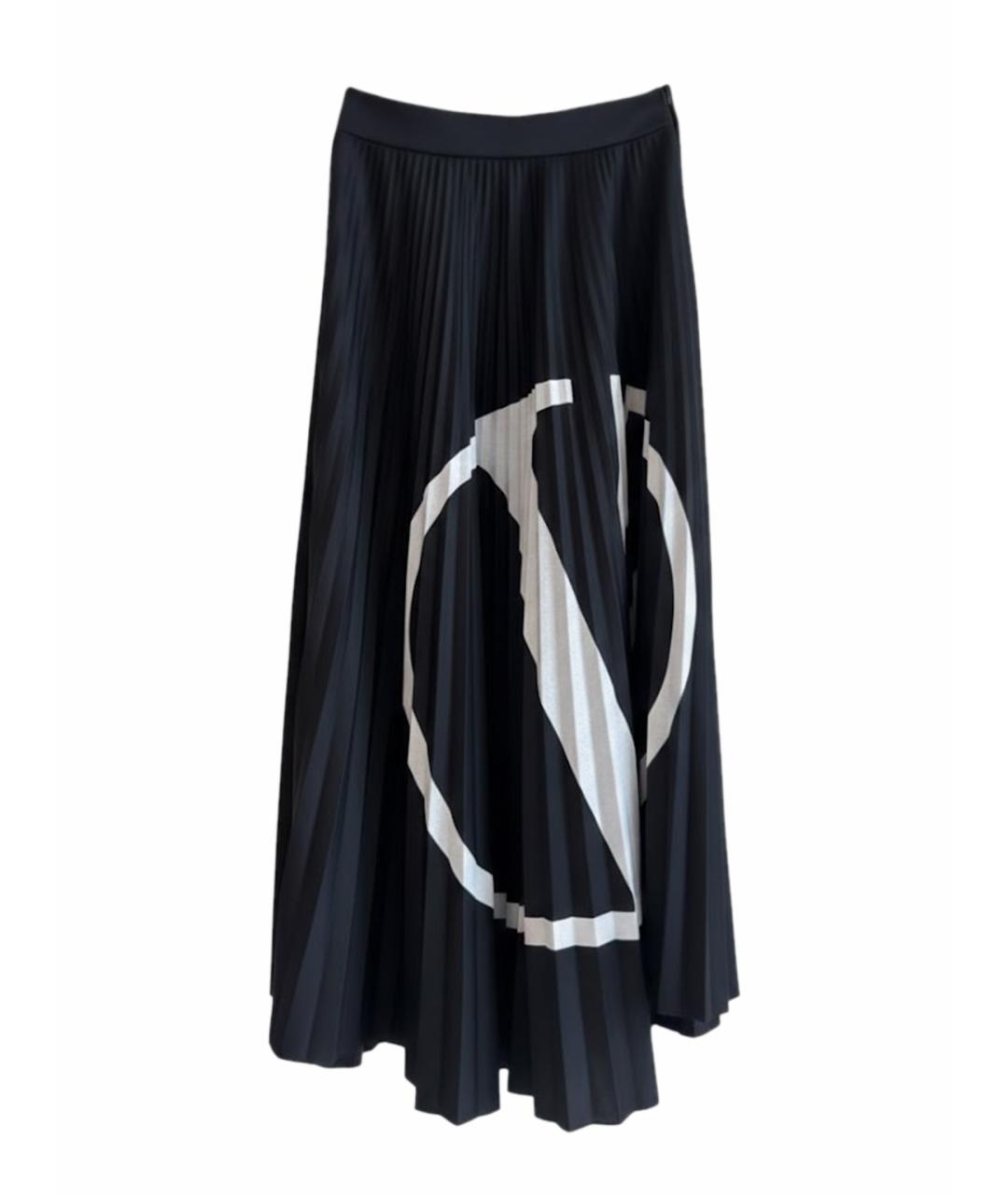 VALENTINO Черная вискозная юбка миди, фото 1