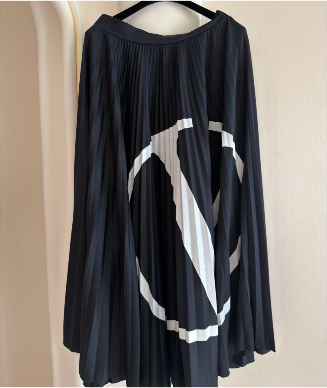 VALENTINO Черная вискозная юбка миди, фото 6