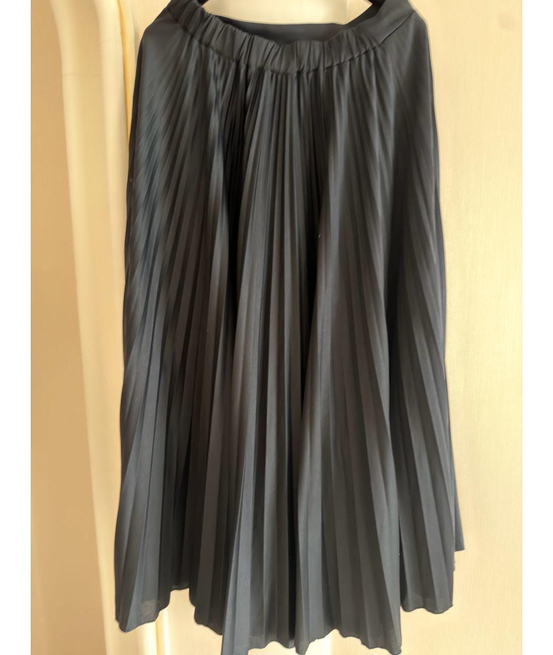 VALENTINO Черная вискозная юбка миди, фото 3