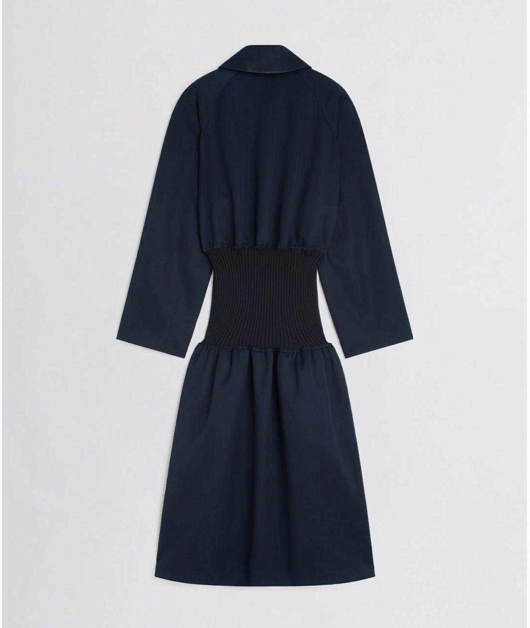 PHOEBE PHILO Темно-синее хлопковое пальто, фото 2