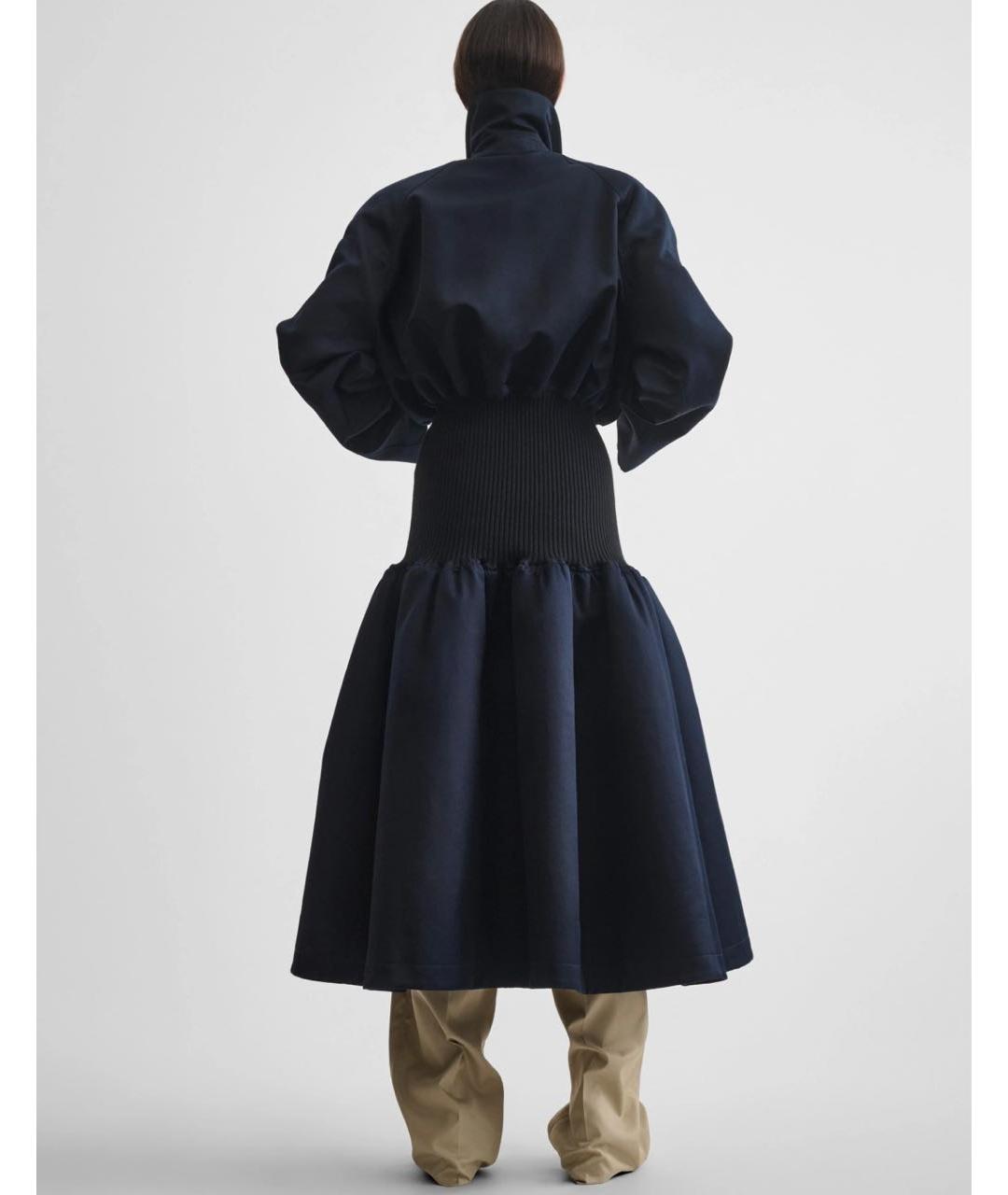 PHOEBE PHILO Темно-синее хлопковое пальто, фото 4