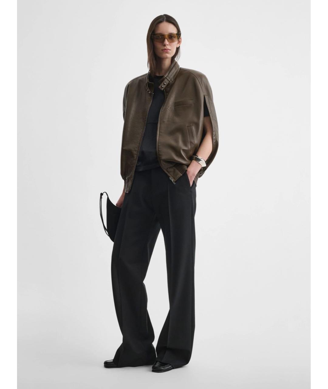 PHOEBE PHILO Хаки кожаный жилет, фото 3