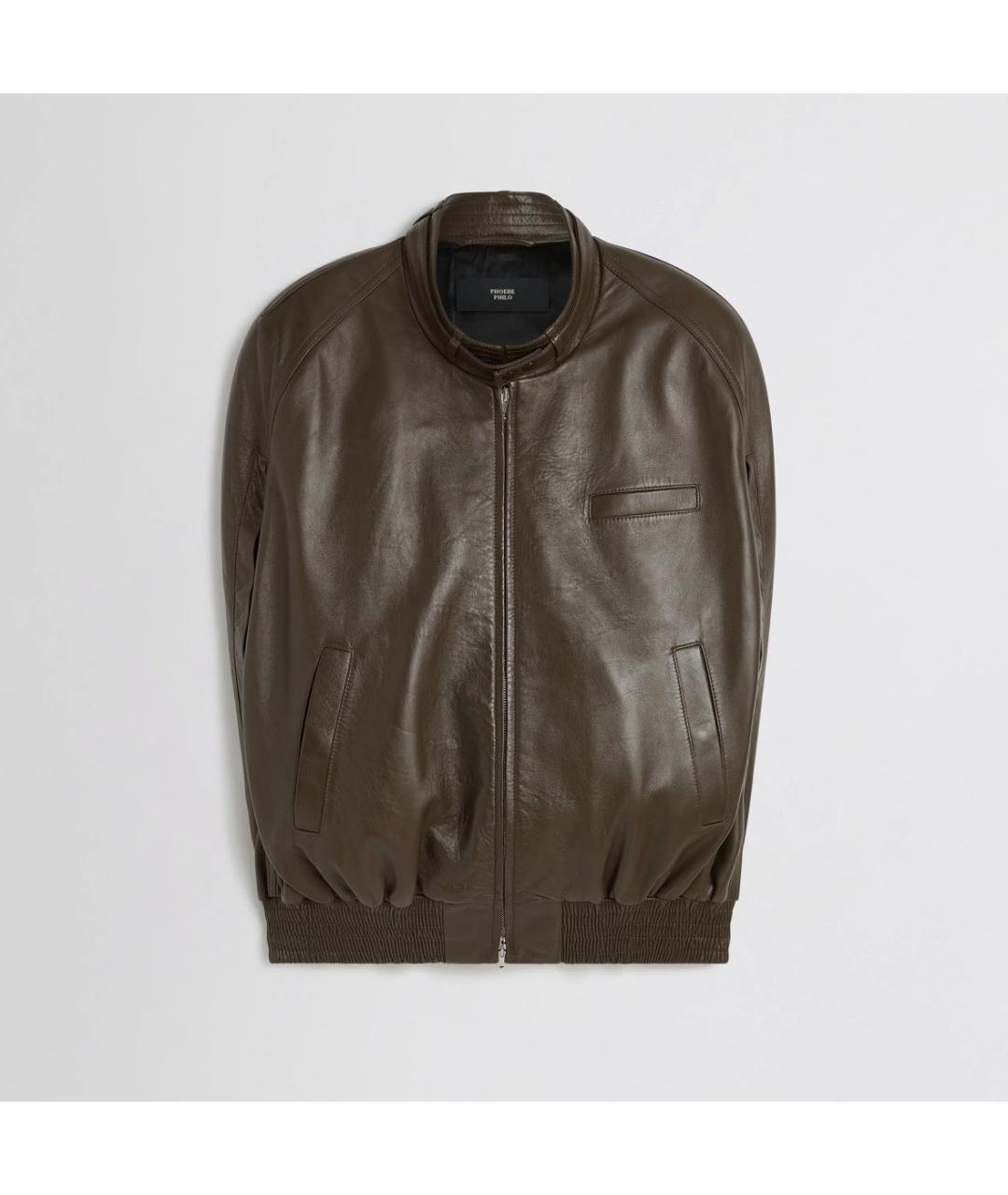 PHOEBE PHILO Хаки кожаный жилет, фото 6