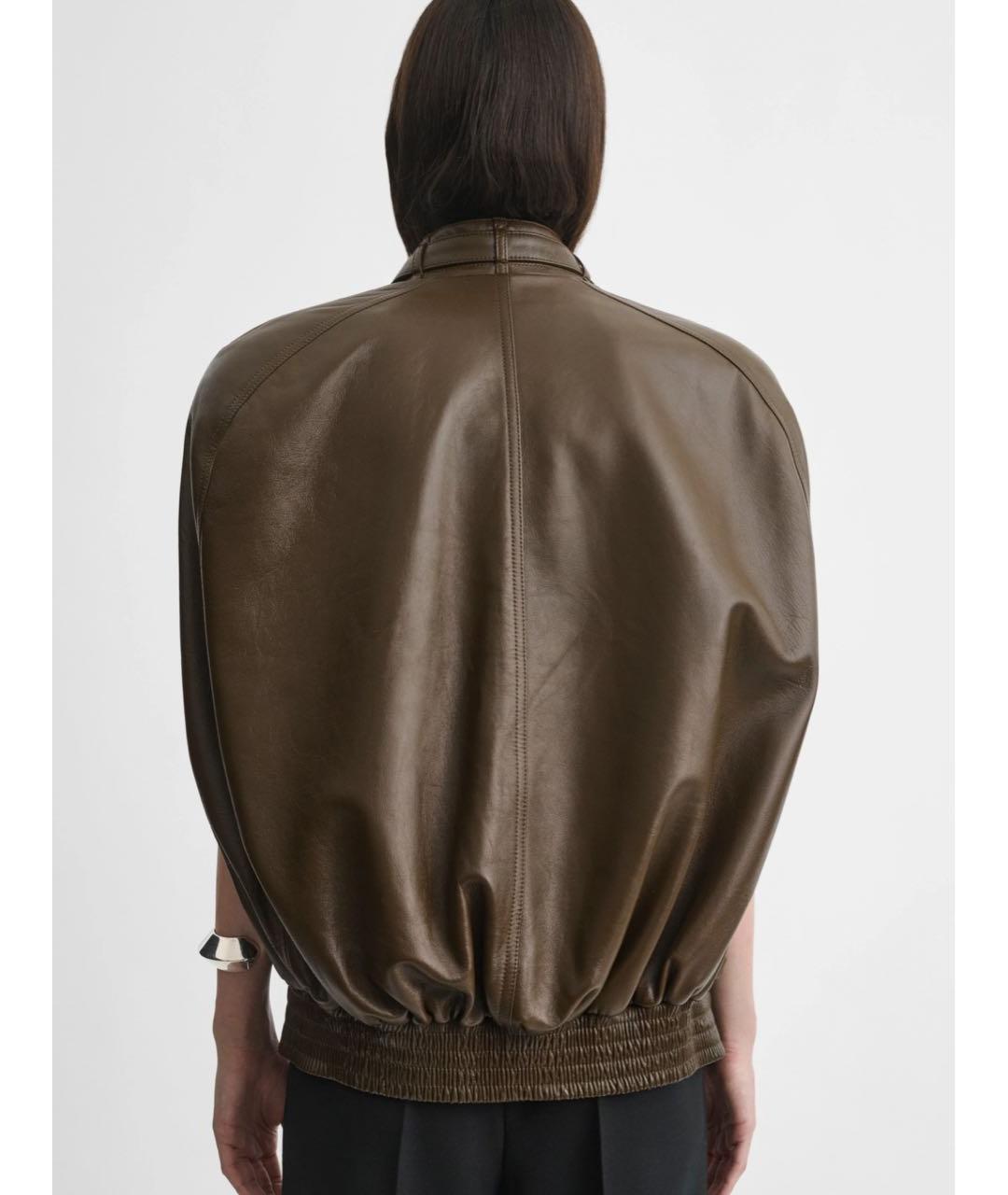 PHOEBE PHILO Хаки кожаный жилет, фото 5