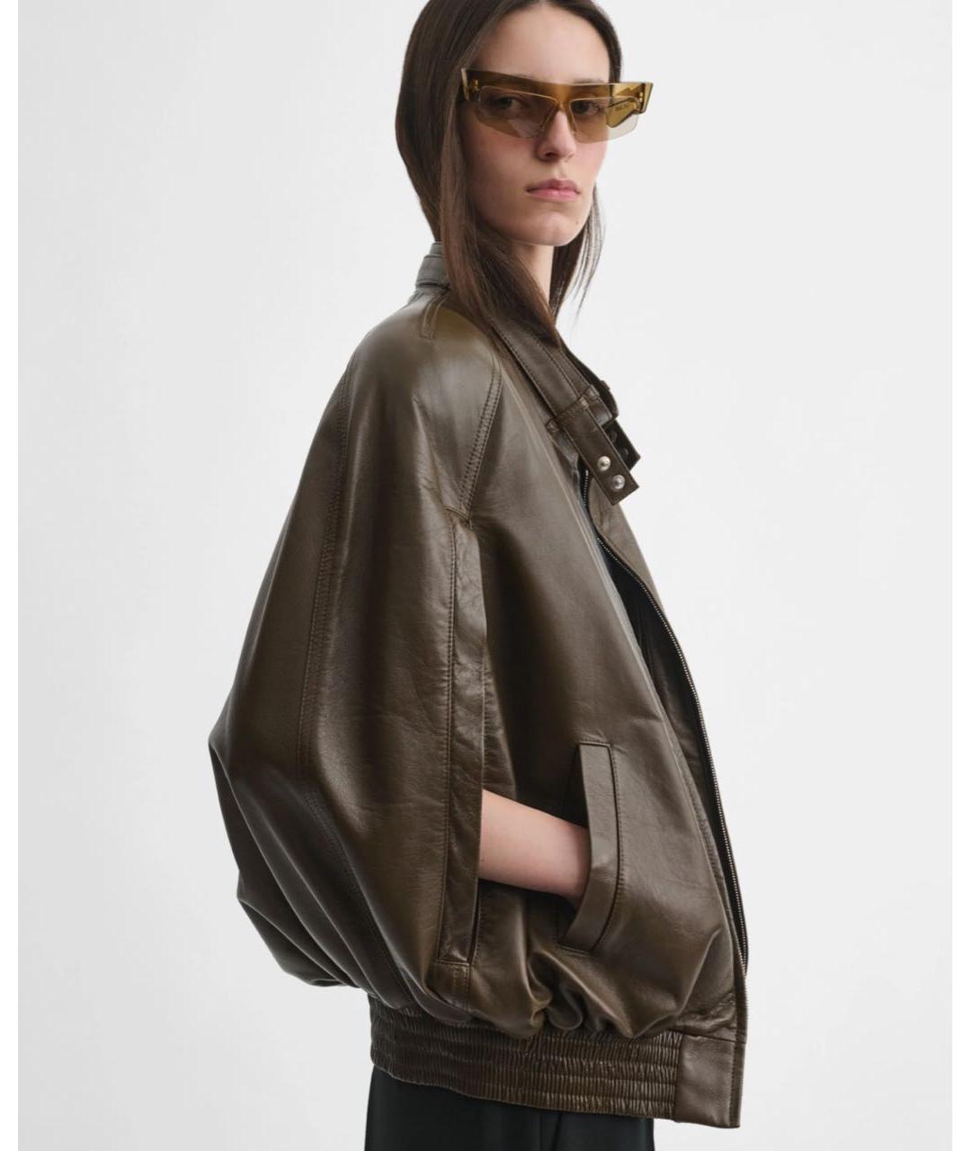 PHOEBE PHILO Хаки кожаный жилет, фото 4