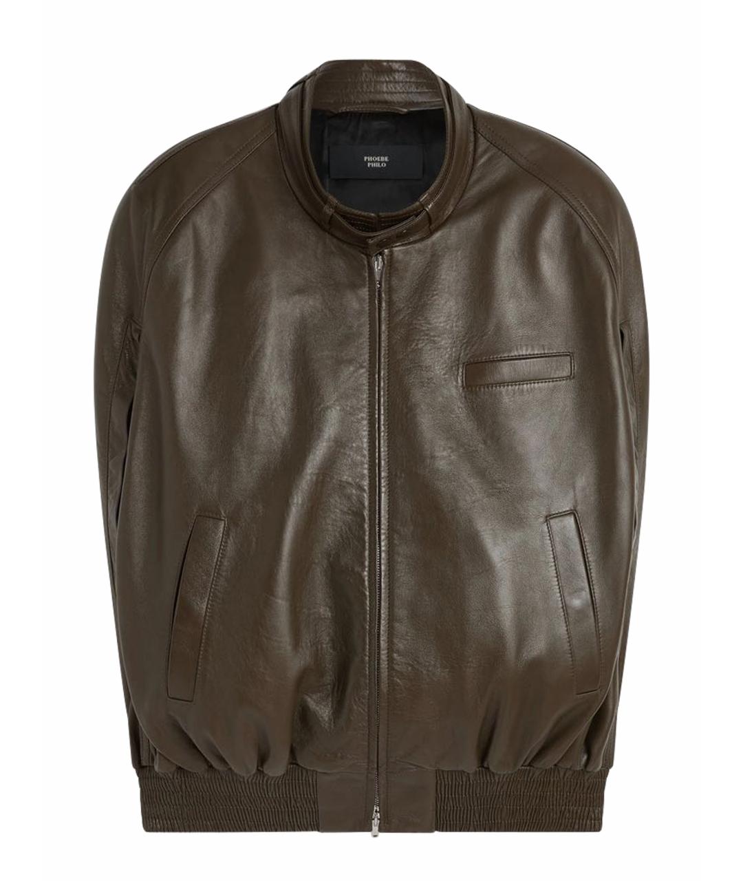 PHOEBE PHILO Хаки кожаный жилет, фото 1