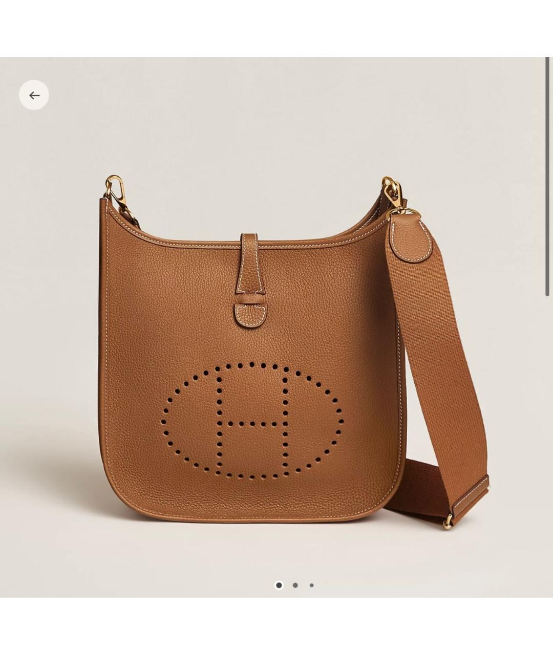 HERMES Коричневая кожаная сумка через плечо, фото 3